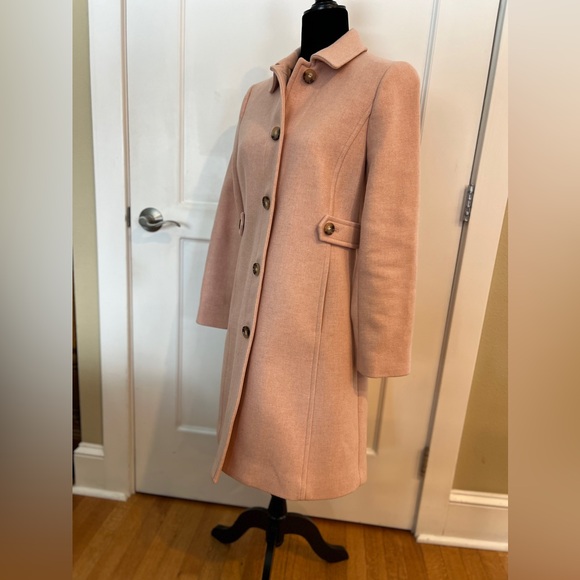 Talbots Light Pink Wool Blend Fitted Business Coat, Sz 4 - Picture 4 of 5